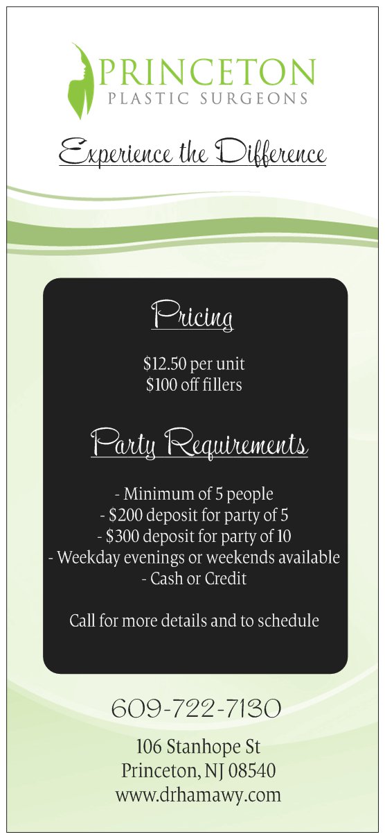 Princeton Plastic Surgeons Specials